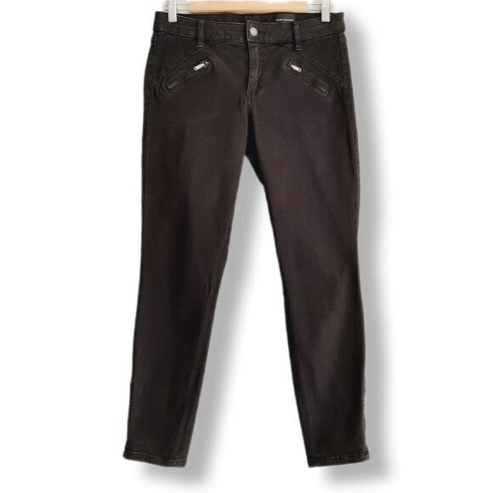 CLUB MONACO / Skinny Crop Black Jeans Ankle Zip Sz 6